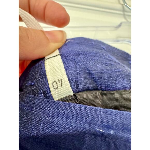 German Silk Pleated Navy Blue Black Gathered Waist Skirt Size 8 Cottagecore - Picture 3 of 8